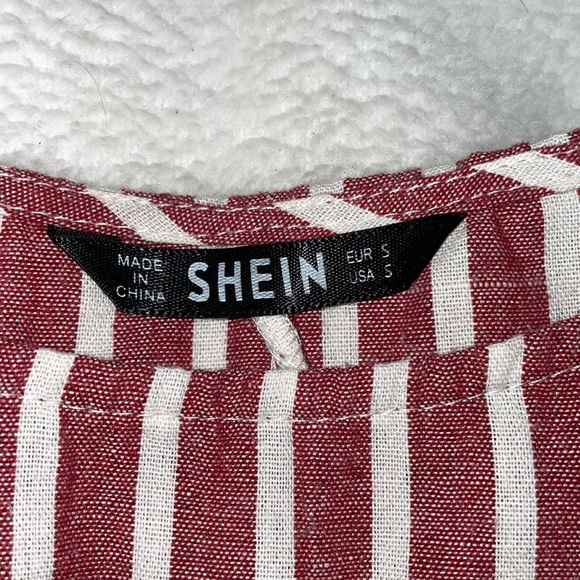 Shein Striped Ruffled Peplum Top- Small - Picture 2 of 3